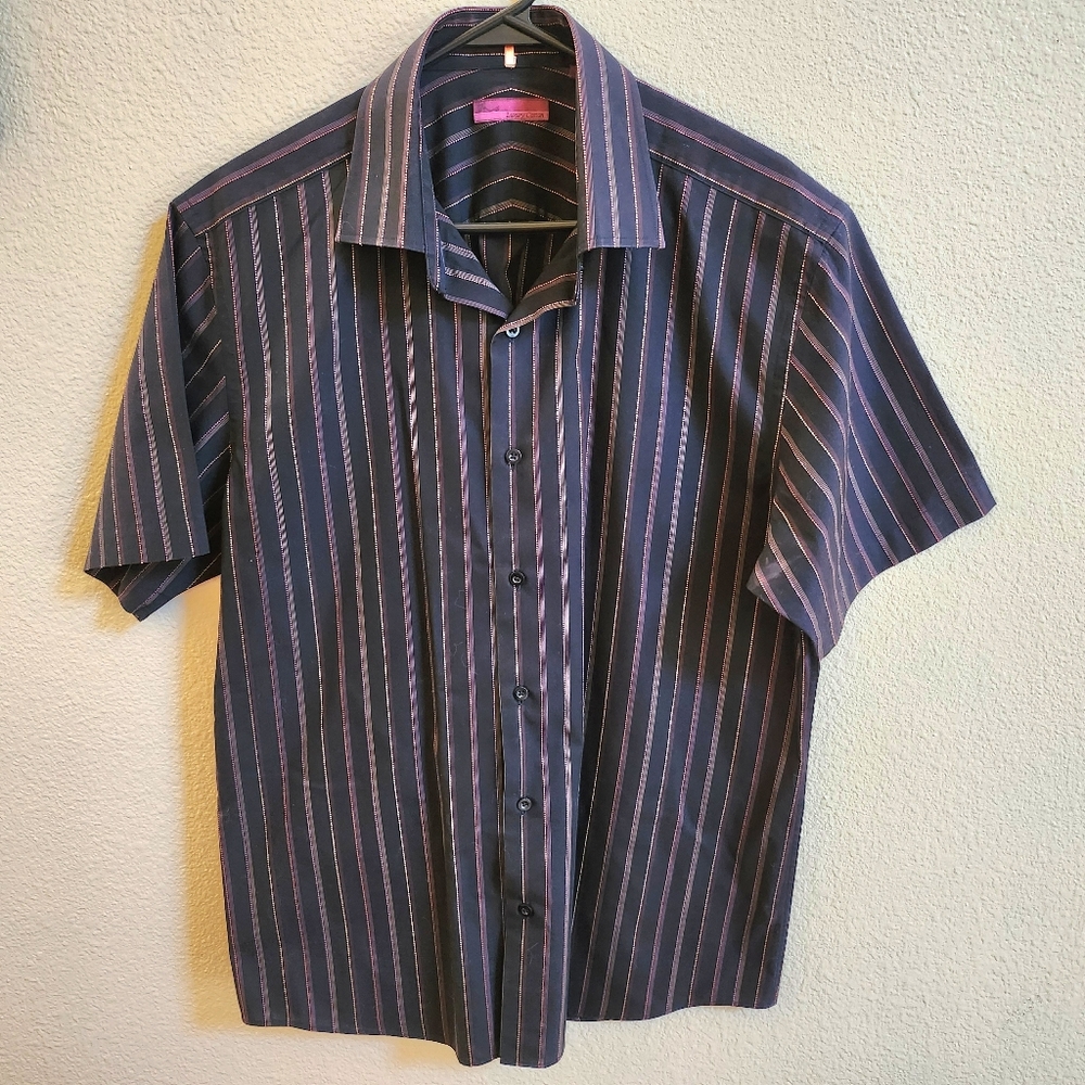 Black Striped Short Sleeve Shirt